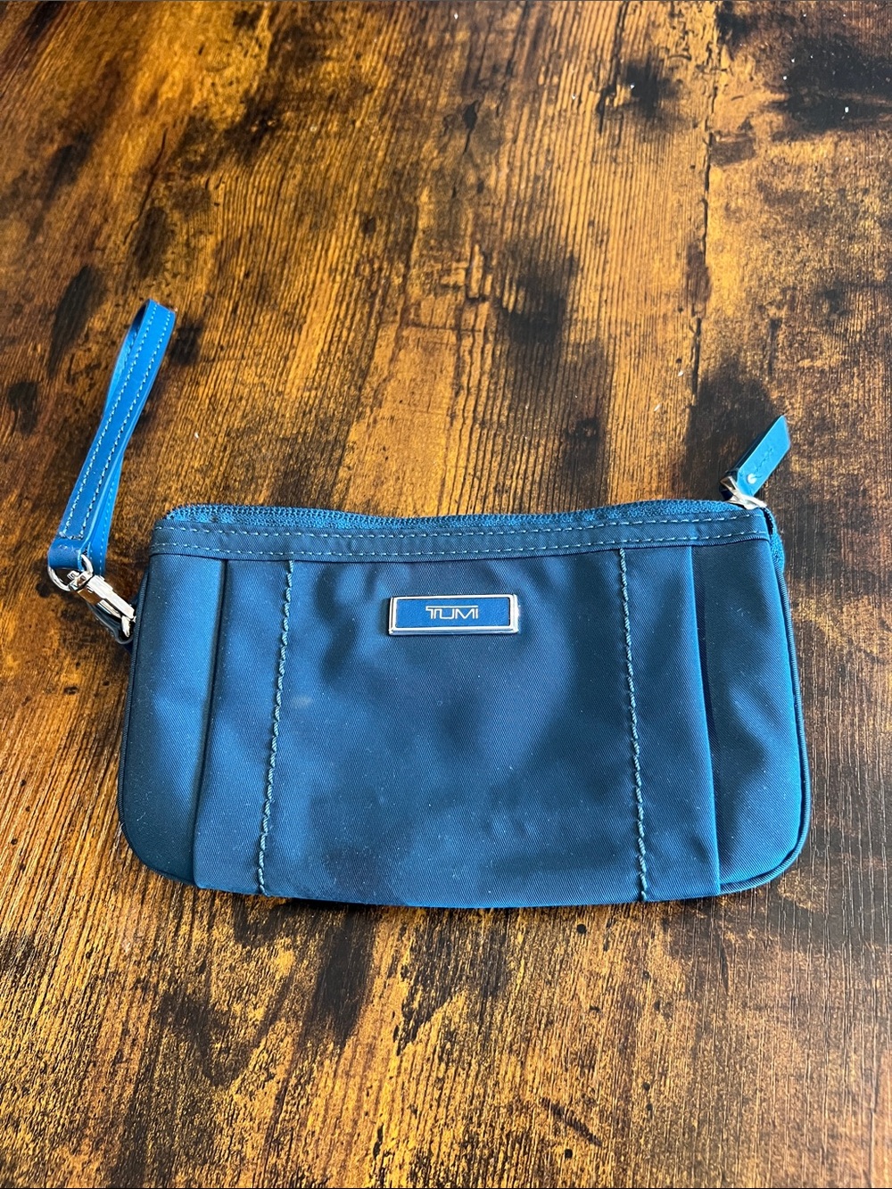 Tumi Teal Wristlet Clutch with Detachable Strap